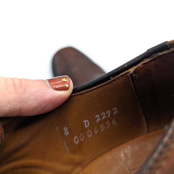 Allen Edmonds Warren Sz 8 D Brown Oxford Leather Pinch Loafers Preppy Derby Shoe main image 8